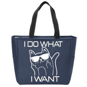 I Do What I Want Funny Cat Zip Tote Bag