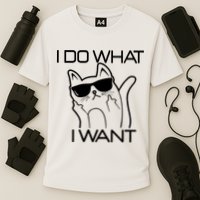 I Do What I Want Funny Cat Performance Shirt