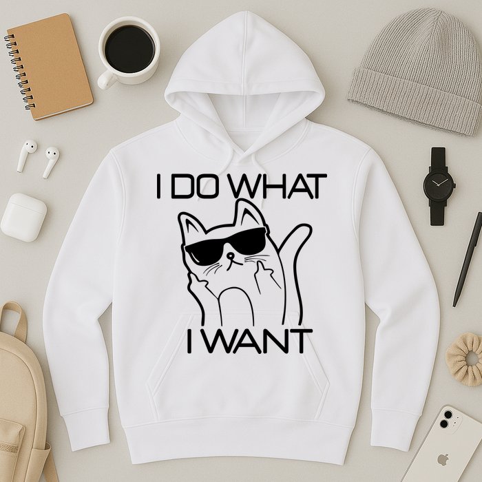 I Do What I Want Funny Cat Hoodie