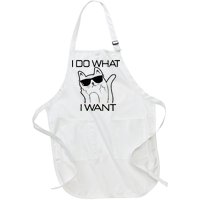 I Do What I Want Funny Cat Full-Length Apron With Pockets