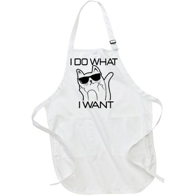 I Do What I Want Funny Cat Full-Length Apron With Pockets