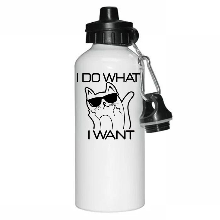 I Do What I Want Funny Cat Aluminum Water Bottle