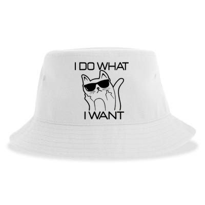 I Do What I Want Funny Cat Sustainable Bucket Hat