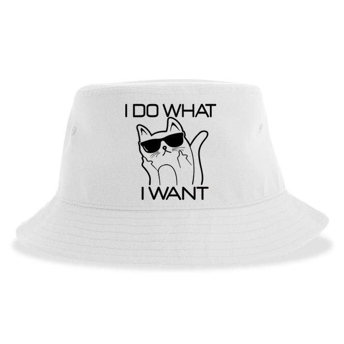 I Do What I Want Funny Cat Sustainable Bucket Hat