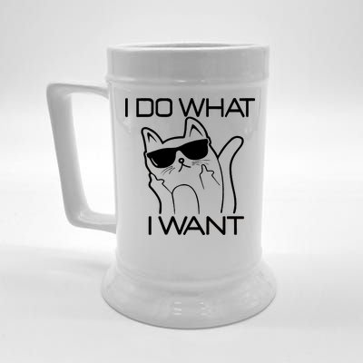 I Do What I Want Funny Cat Beer Stein