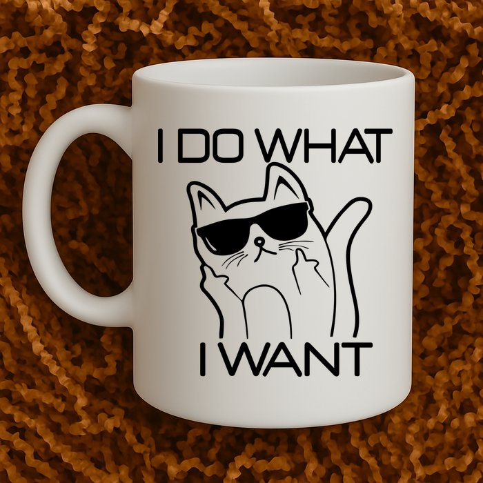 I Do What I Want Funny Cat Mug