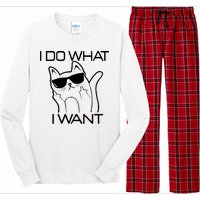 I Do What I Want Funny Cat Long Sleeve Pajama Set