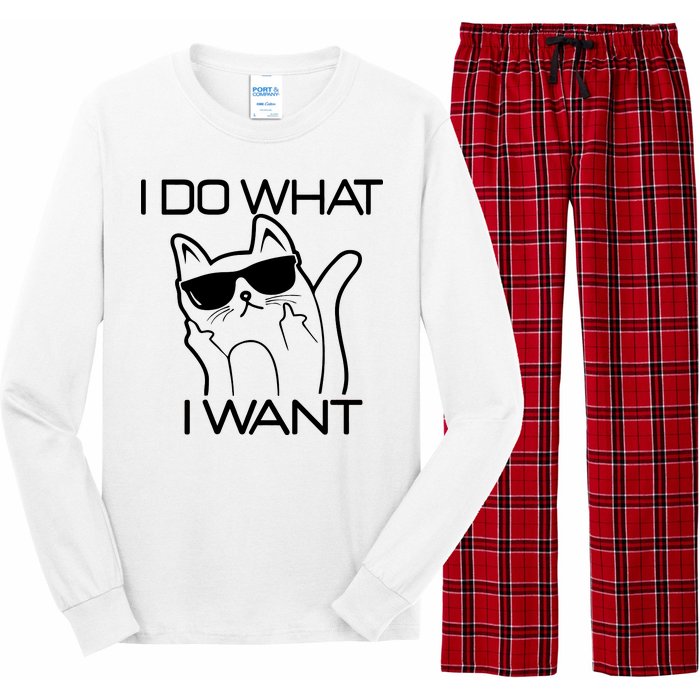 I Do What I Want Funny Cat Long Sleeve Pajama Set