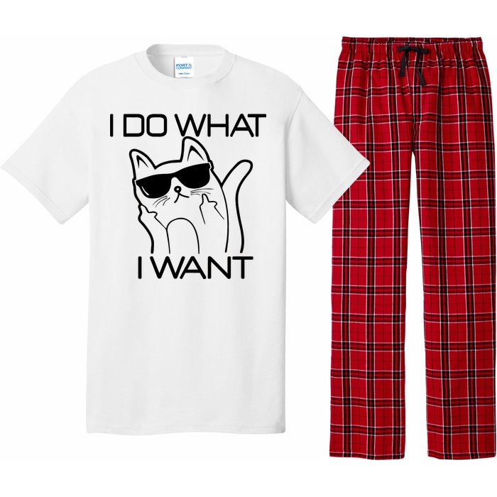 I Do What I Want Funny Cat Pajama Set