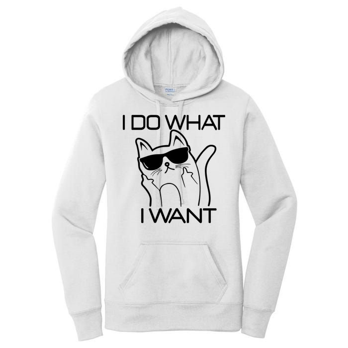 I Do What I Want Funny Cat Women's Pullover Hoodie