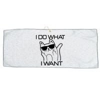I Do What I Want Funny Cat Large Microfiber Waffle Golf Towel