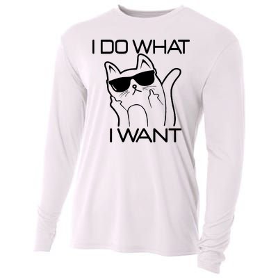 I Do What I Want Funny Cat Cooling Performance Long Sleeve Crew