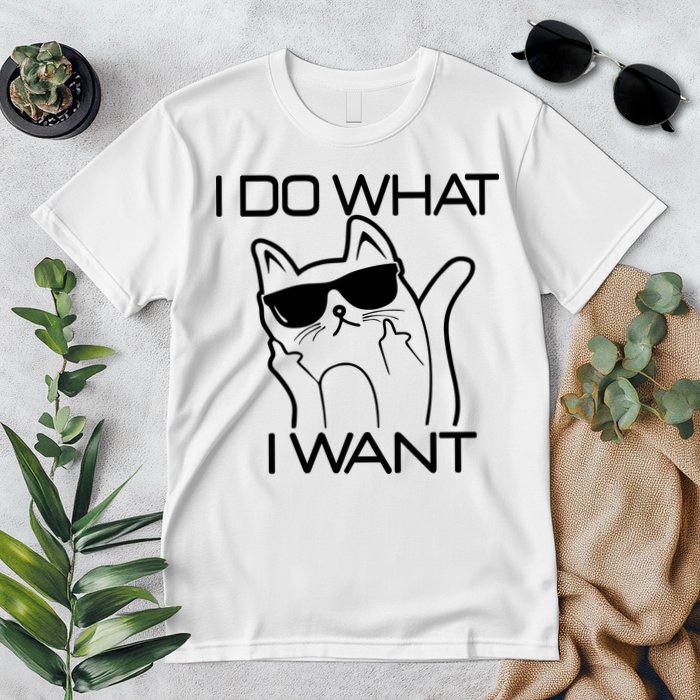 I Do What I Want Funny Cat Premium T-Shirt