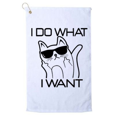 I Do What I Want Funny Cat Platinum Collection Golf Towel