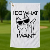 I Do What I Want Funny Cat Golf Towel