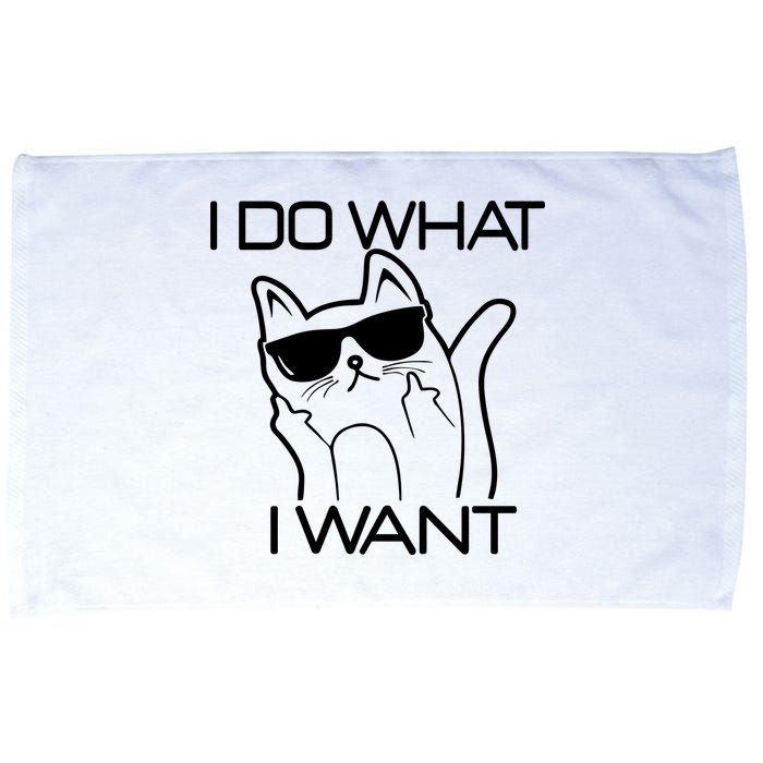 I Do What I Want Funny Cat Microfiber Hand Towel