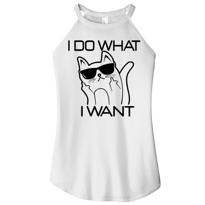 I Do What I Want Funny Cat Women's Perfect Tri Rocker Tank