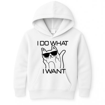 I Do What I Want Funny Cat Kids Hoodie