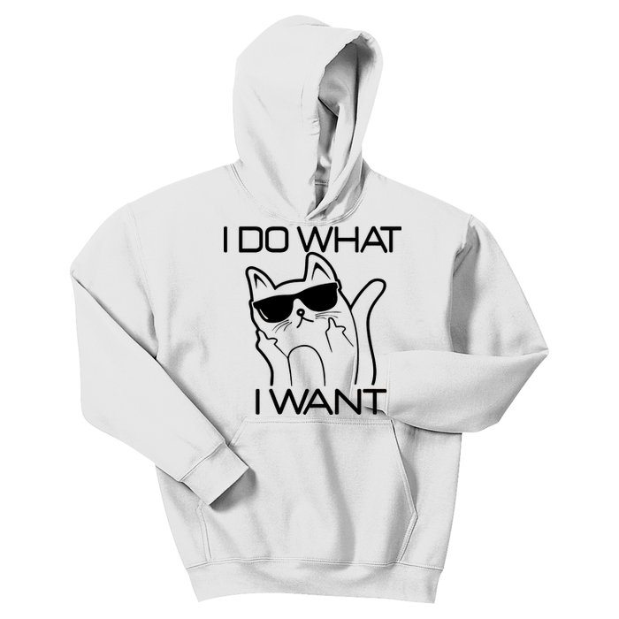 I Do What I Want Funny Cat Kids Hoodie