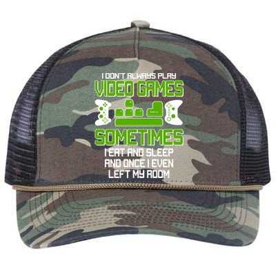 I Don't Always Play Video Games Gamer Retro Rope Trucker Hat Cap