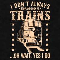 I Don't Always Stop And Look At Trains Oh Wait Yes I Do Ladies PosiCharge Tri-Blend Wicking Tank