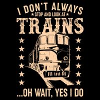 I Don't Always Stop And Look At Trains Oh Wait Yes I Do 7-Panel Snapback Hat