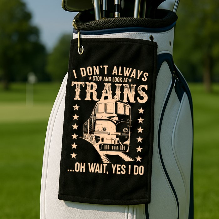I Don't Always Stop And Look At Trains Oh Wait Yes I Do Golf Towel