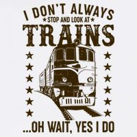 I Don't Always Stop And Look At Trains Oh Wait Yes I Do Garment-Dyed Sweatshirt