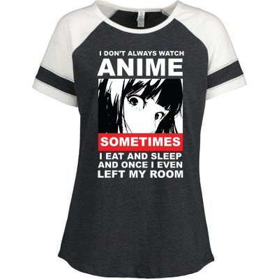 I Don't Always Watch Anime Funny Enza Ladies Jersey Colorblock Tee