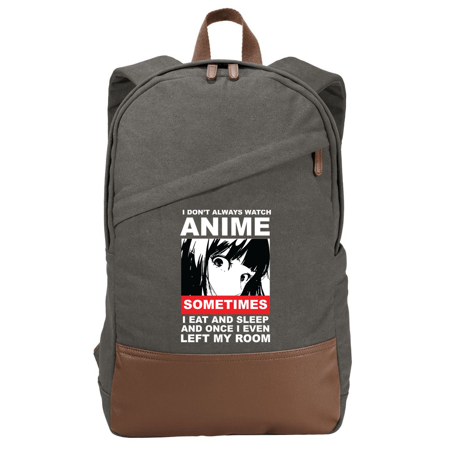 I Don't Always Watch Anime Funny Cotton Canvas Backpack