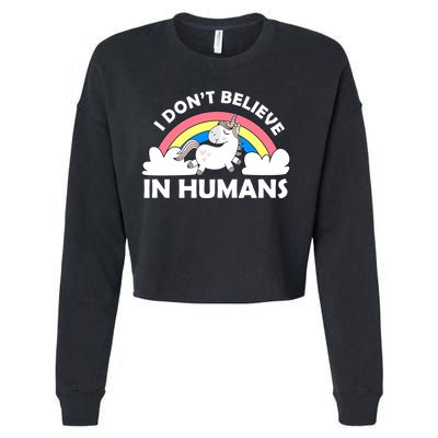 I Don't Believe In Humans Cropped Pullover Crew