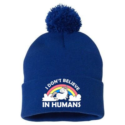I Don't Believe In Humans Pom Pom 12in Knit Beanie