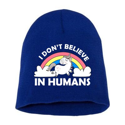 I Don't Believe In Humans Short Acrylic Beanie
