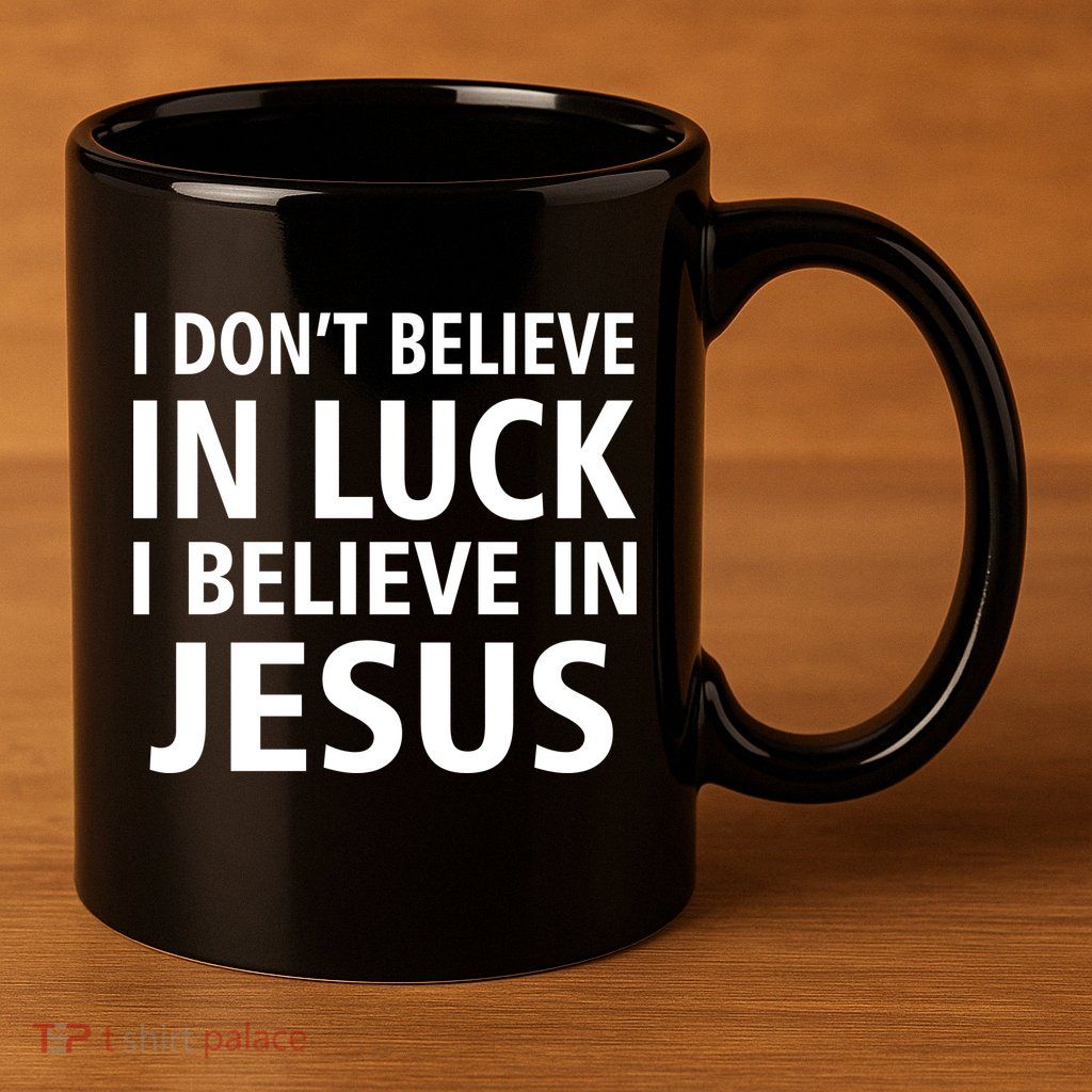 I Don't Believe In Luck, I Believe In Jesus 11oz C Handle Ceramic Mug