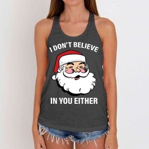 I Don't Believe In You Either X-Mas Women's Knotted Racerback Tank