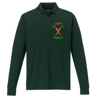 I Don't Carrot All Performance Long Sleeve Polo