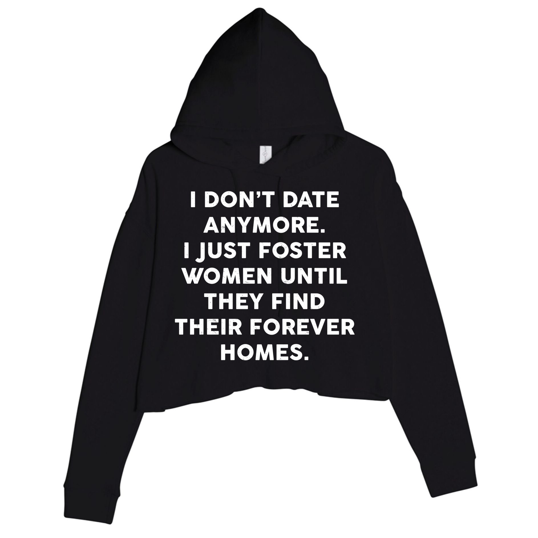 I Don't Date Anymore I Just Foster Women Crop Fleece Hoodie