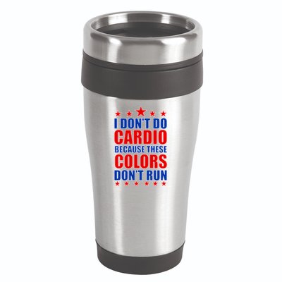 I Don't Do Cardio Because These Colors Don't Run 16oz Travel Tumbler