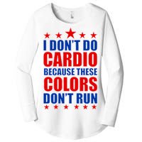 I Don't Do Cardio Because These Colors Don't Run Women's Perfect Tri Tunic Long Sleeve Shirt