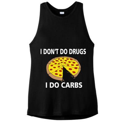 I Don't Do Drugs I Do Carbs Ladies PosiCharge Tri-Blend Wicking Tank