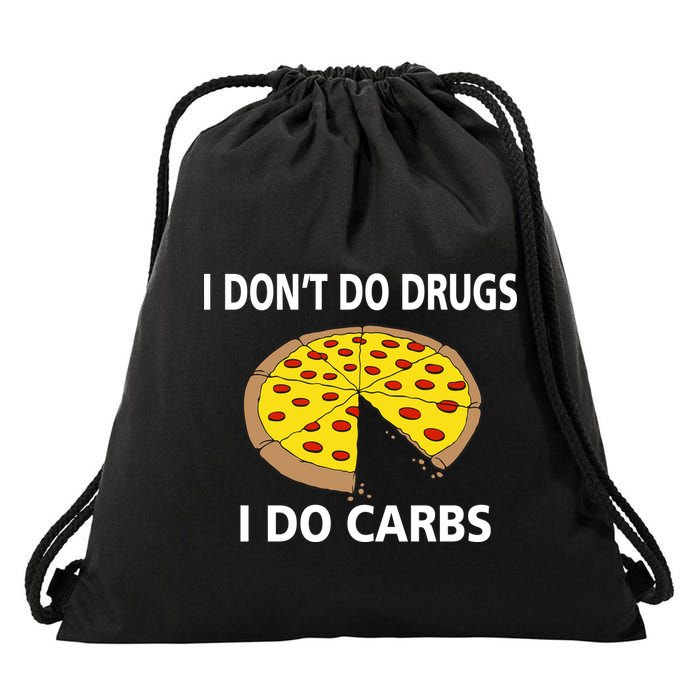 I Don't Do Drugs I Do Carbs Drawstring Bag