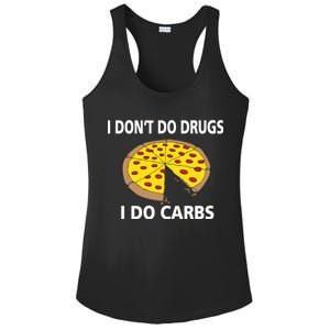 I Don't Do Drugs I Do Carbs Ladies PosiCharge Competitor Racerback Tank