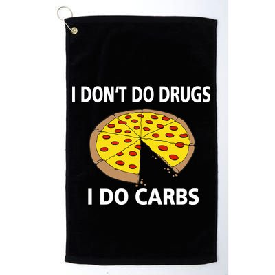 I Don't Do Drugs I Do Carbs Golf Towel