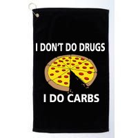 I Don't Do Drugs I Do Carbs Golf Towel