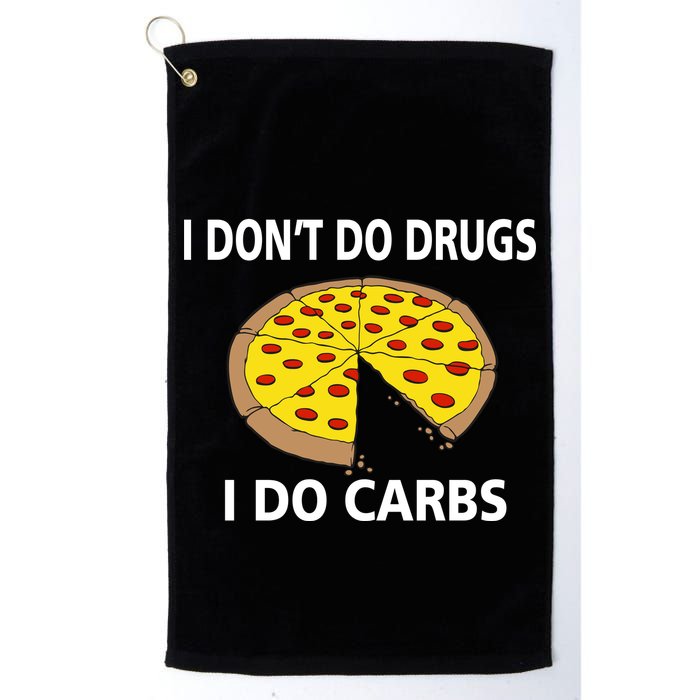 I Don't Do Drugs I Do Carbs Golf Towel