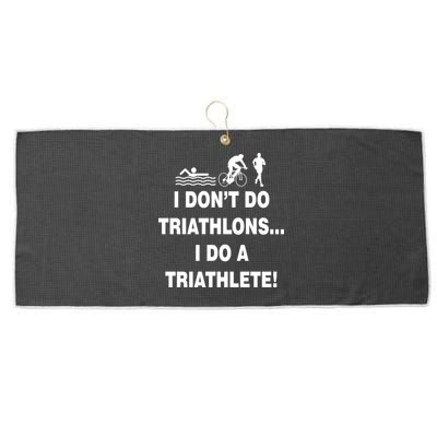 I Don't Do Tri-Athelons A Tri-Athlete Large Microfiber Waffle Golf Towel