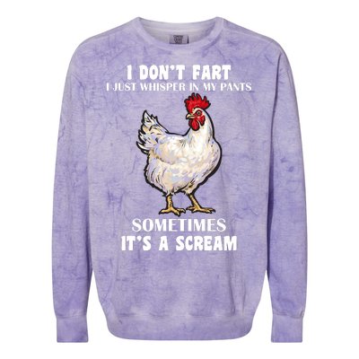 I Don't Fart I whisper In My Pants It's A Scream Colorblast Crewneck Sweatshirt