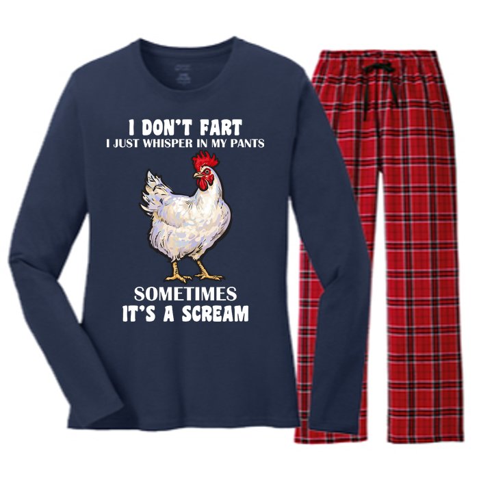 I Don't Fart I whisper In My Pants It's A Scream Women's Long Sleeve Flannel Pajama Set 