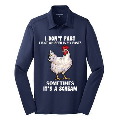 I Don't Fart I whisper In My Pants It's A Scream Silk Touch Performance Long Sleeve Polo