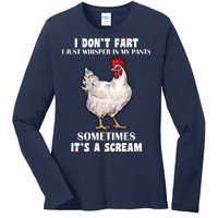 I Don't Fart I whisper In My Pants It's A Scream Ladies Long Sleeve Shirt